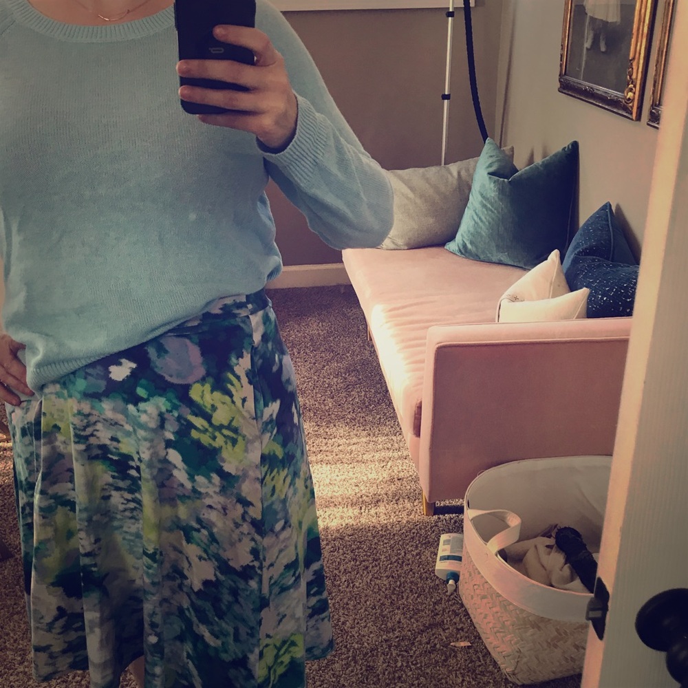 J. Crew blue cotton crew neck sweater